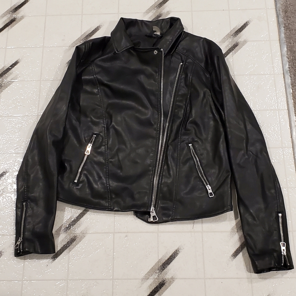 Divided H&M Leather jacket women's size 14